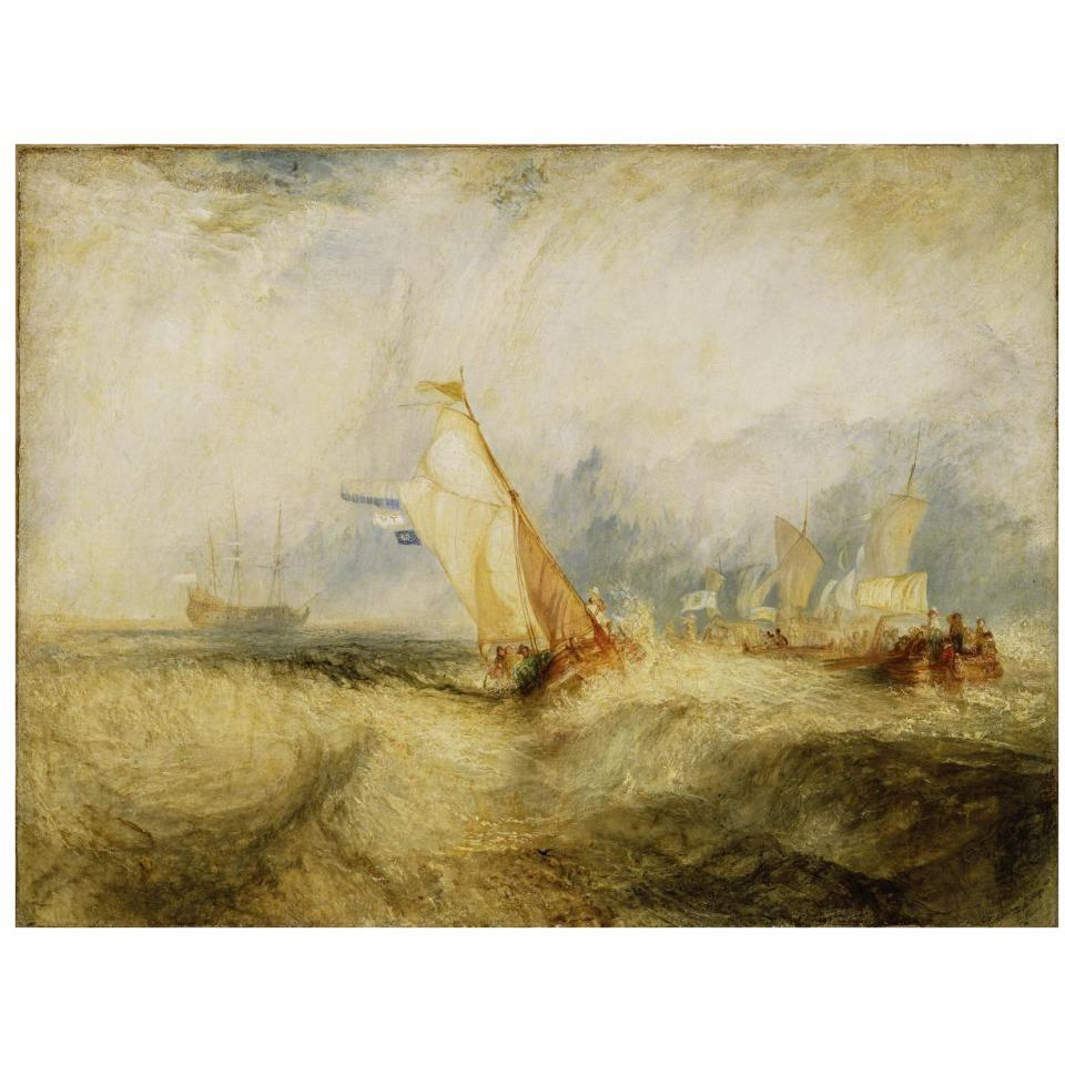 Van Tromp, going about to please his Masters, Ships a Sea, getting a Good Wetting,-Paper Art-34&quotx26"