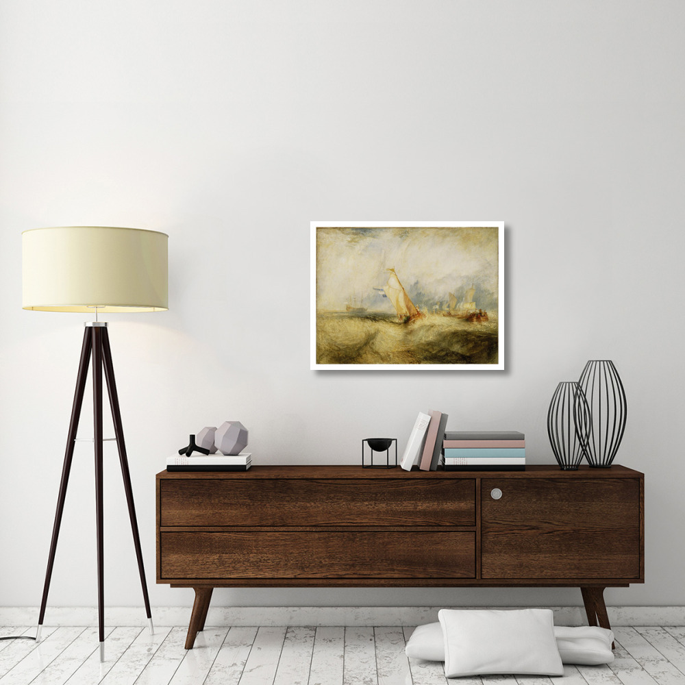Van Tromp, going about to please his Masters, Ships a Sea, getting a Good Wetting,-Paper Art-34&quotx26"
