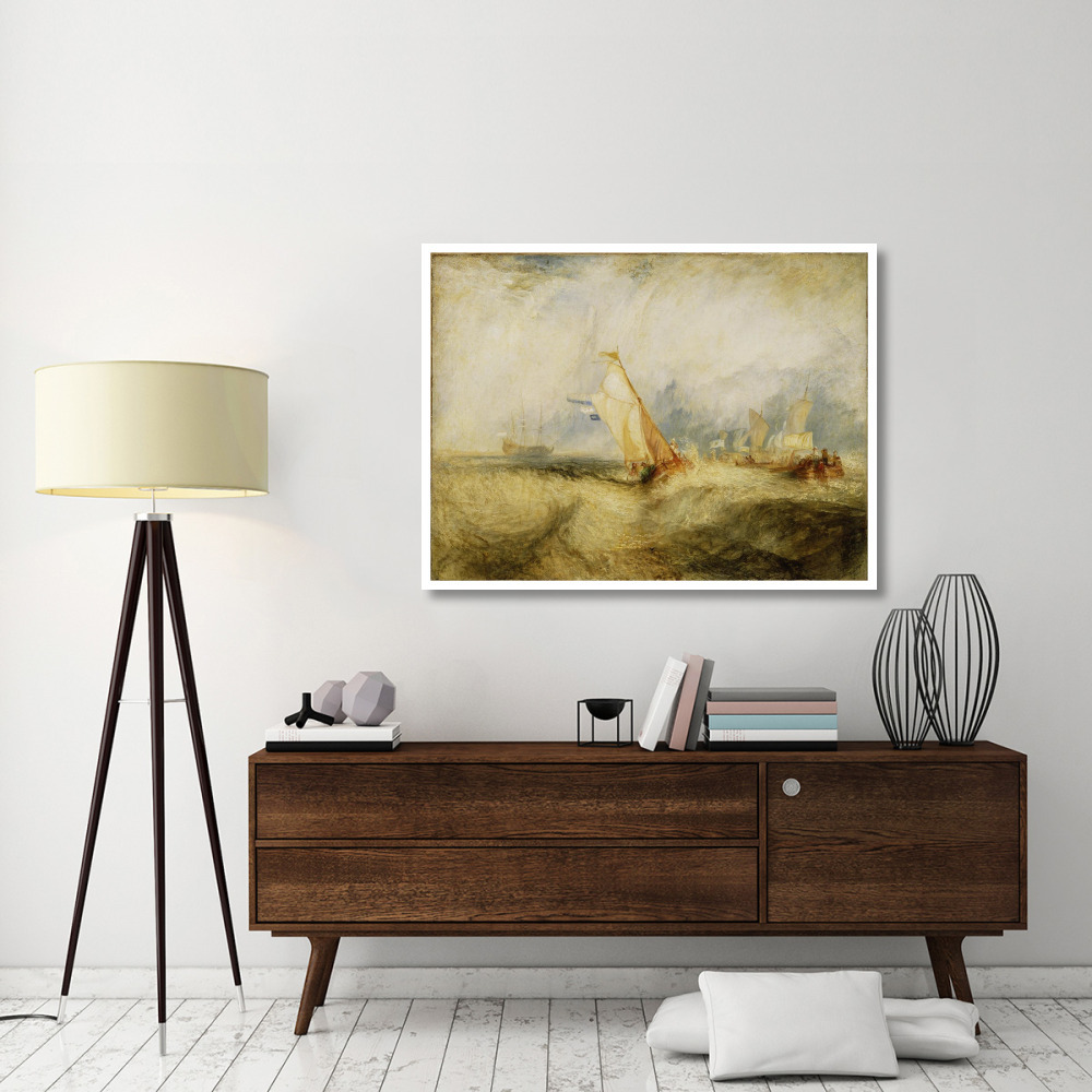 Van Tromp, going about to please his Masters, Ships a Sea, getting a Good Wetting,-Paper Art-50&quotx38"