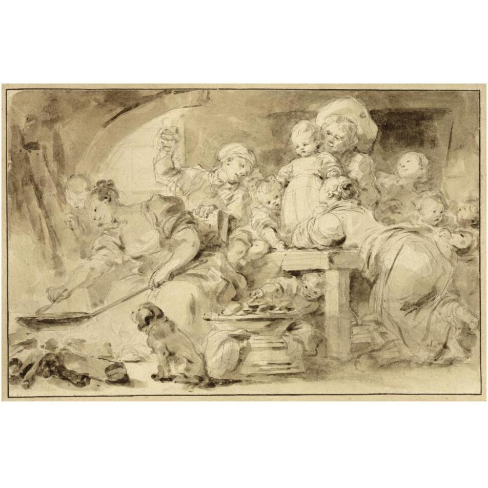 Making Fritters (Les Beignets)-Paper Art-38&quotx26"