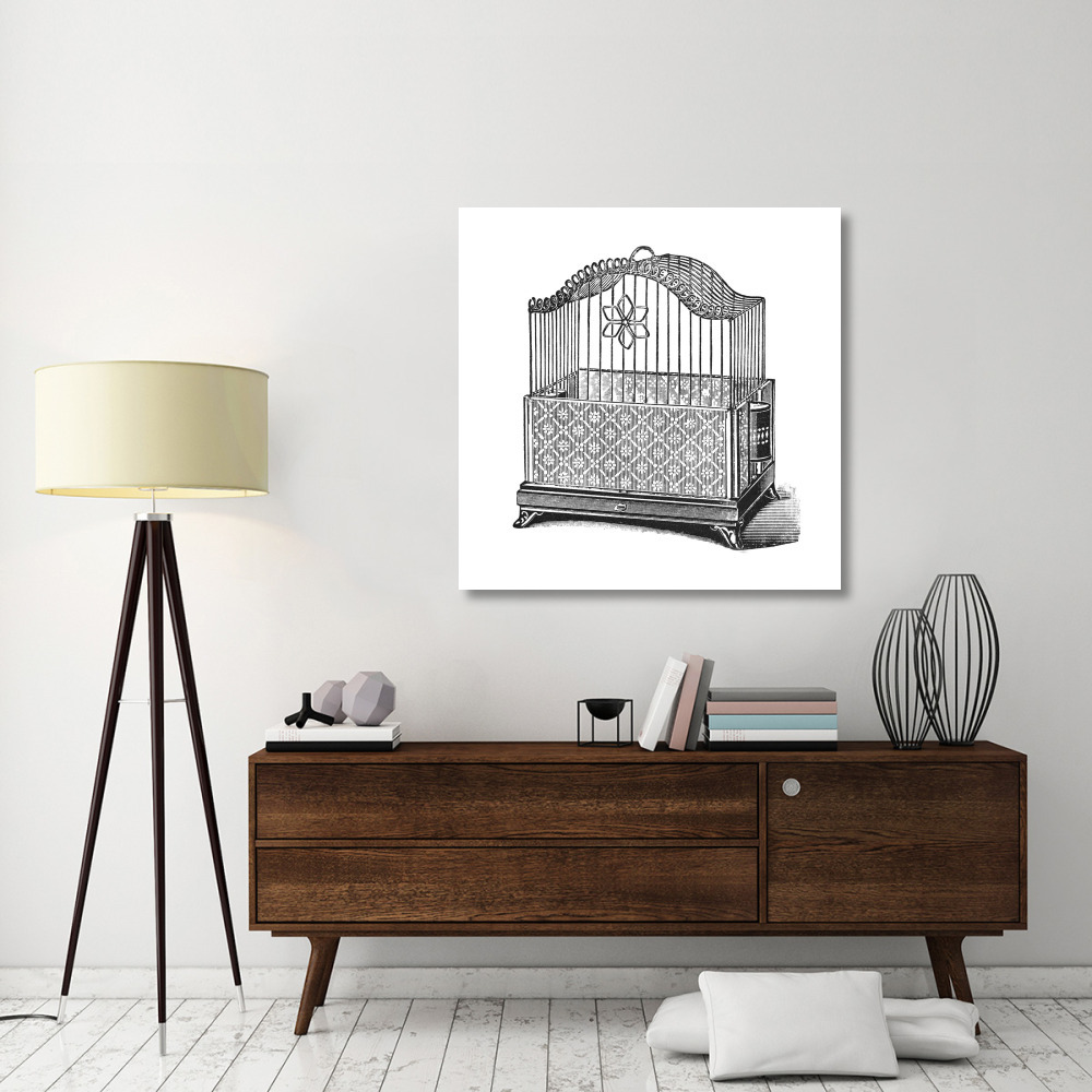 Etchings Birdcage - Flower detail.-Paper Art-42&quotx42"
