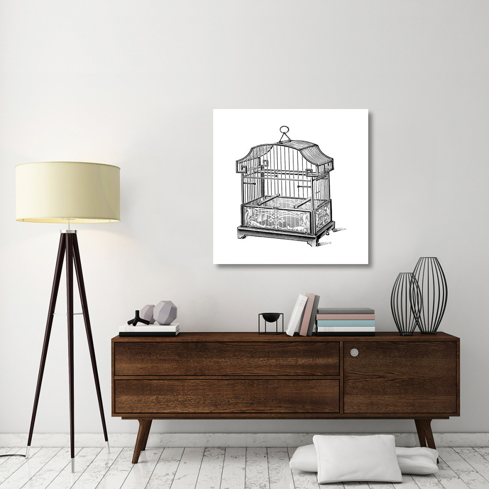 Etchings Birdcage - Gable top, floral base.-Paper Art-38&quotx38"