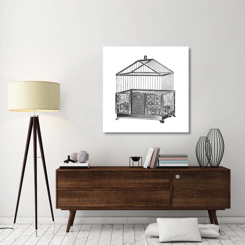 Etchings Birdcage - Peaked top, patterned base.-Paper Art-42&quotx42"