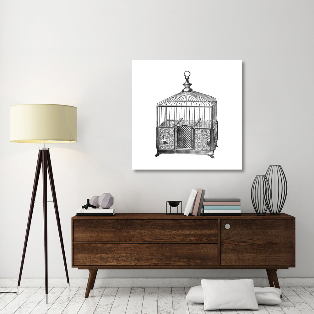 Etchings Birdcage - Pyramidal top, patterned base.-Paper Art-42&quotx42"