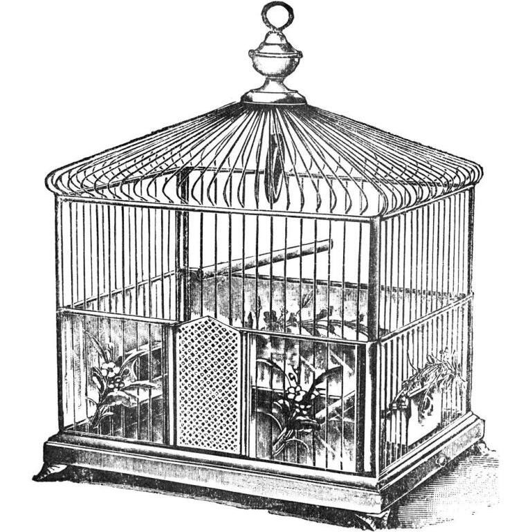 Etchings Birdcage - Onion peak top, floral base.-Paper Art-26&quotx26"