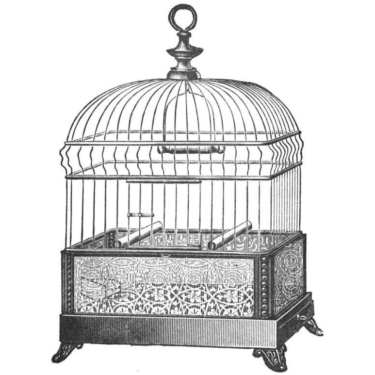 Etchings Birdcage - Gable top, filigree base.-Paper Art-26&quotx26"