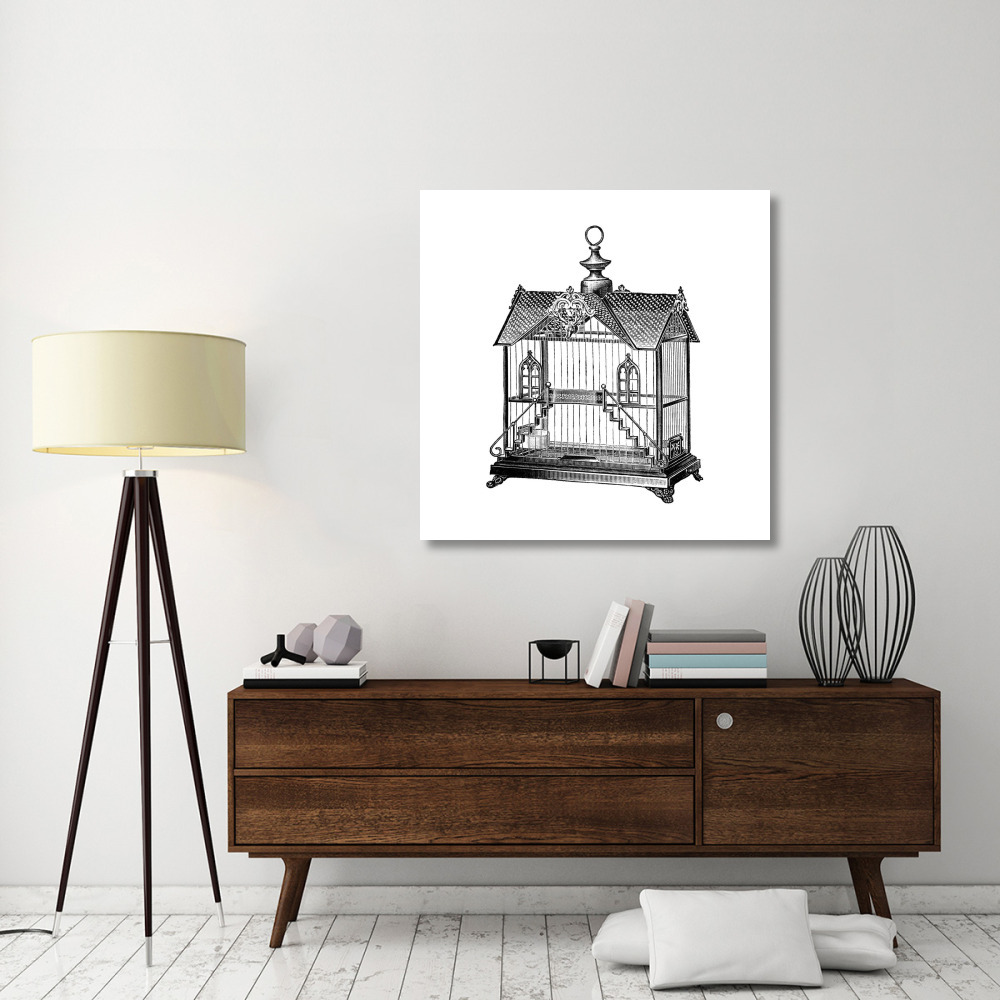 Etchings Birdcage - Victorian house with steps.-Paper Art-42&quotx42"