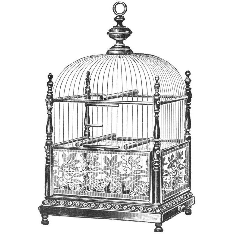 Etchings Birdcage - Dome top, spindle corners, vine detail base.-Paper Art-26&quotx26"