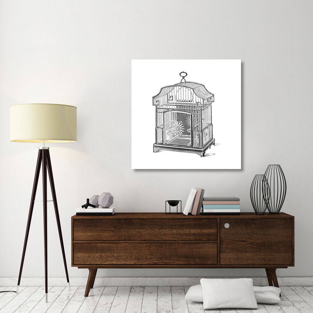 Etchings Birdcage - Gable top, daisy base.-Paper Art-42&quotx42"