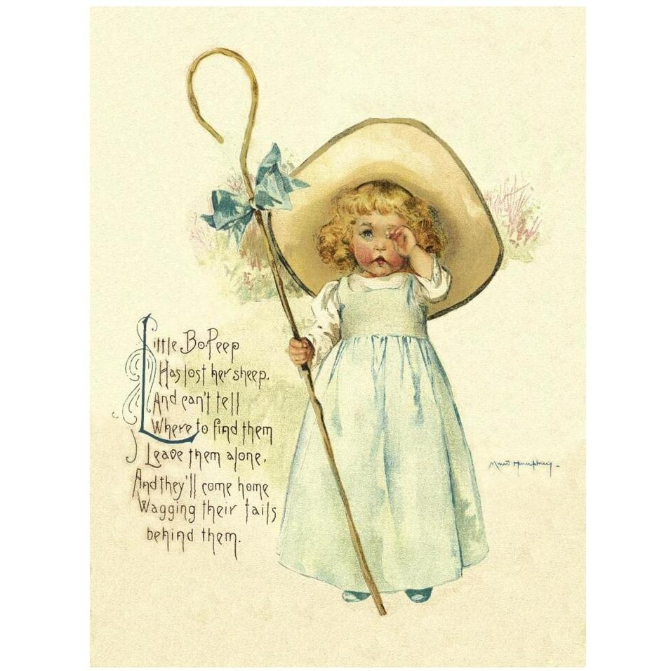 Nursery Rhymes Little Bo Peep-Paper Art-14&quotx18"