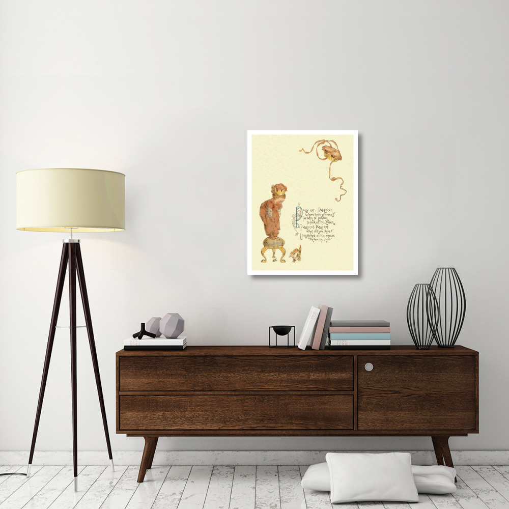 Nursery Rhymes Pussy Cat, Pussy Cat-Paper Art-26&quotx34"