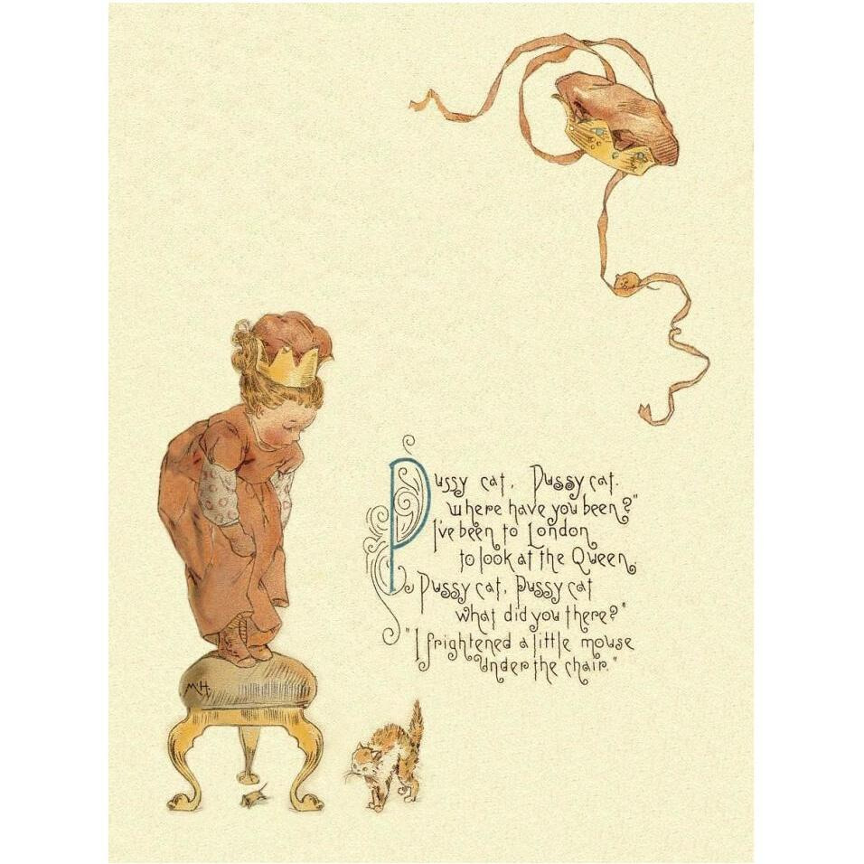 Nursery Rhymes Pussy Cat, Pussy Cat-Paper Art-32&quotx42"