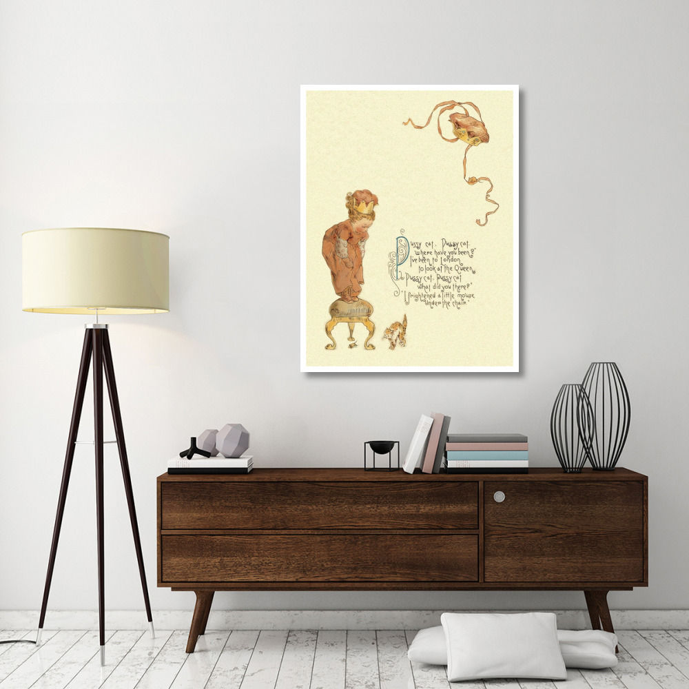 Nursery Rhymes Pussy Cat, Pussy Cat-Paper Art-38&quotx50"