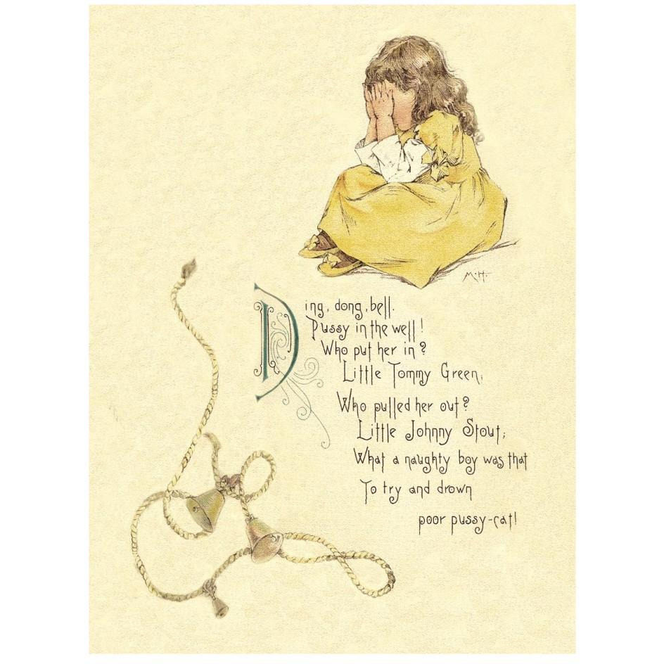 Nursery Rhymes Ding Dong Bell, Pussy in the Well-Paper Art-20&quotx26"