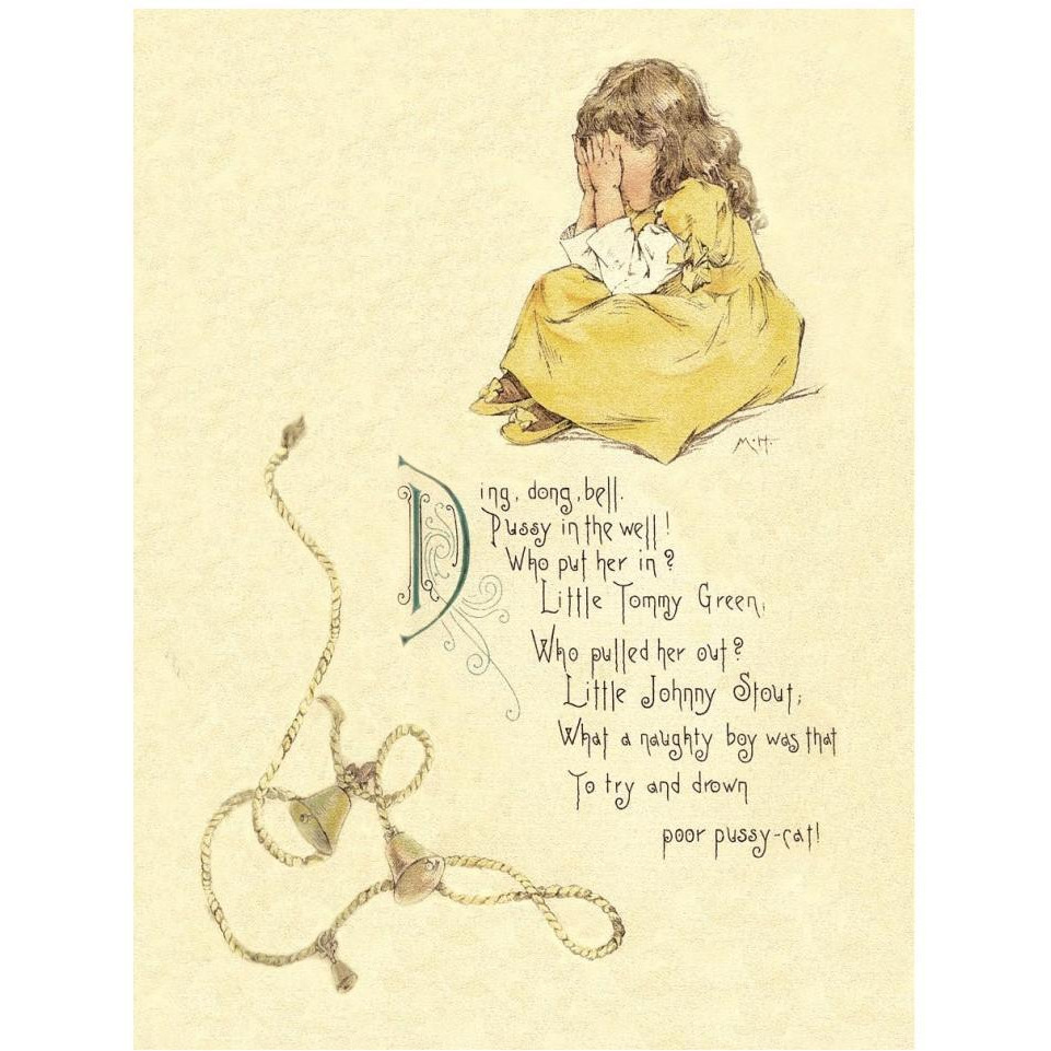 Nursery Rhymes Ding Dong Bell, Pussy in the Well-Paper Art-32&quotx42"
