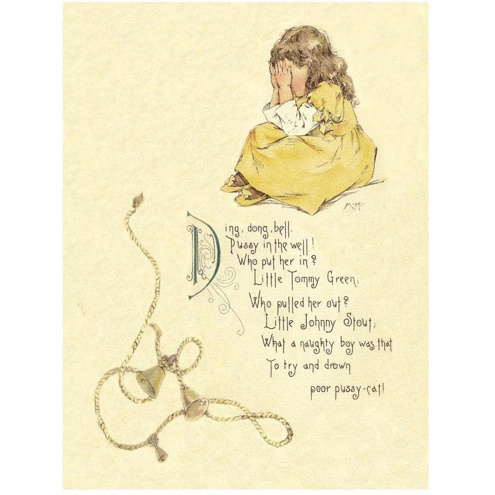 Nursery Rhymes Ding Dong Bell, Pussy in the Well-Paper Art-38&quotx50"