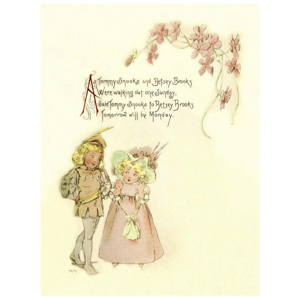 Nursery Rhymes Tommy Snooks and Betsey Brooks-Paper Art-14&quotx18"