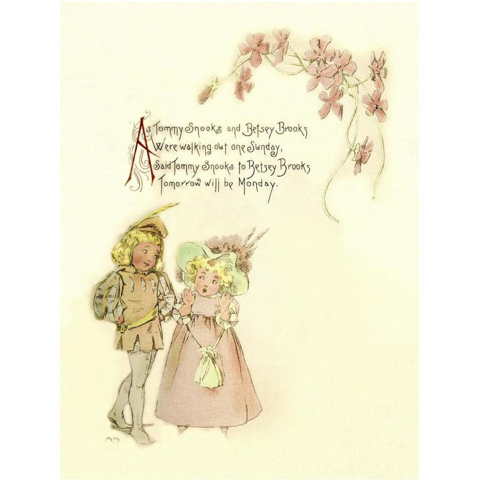Nursery Rhymes Tommy Snooks and Betsey Brooks-Paper Art-32&quotx42"
