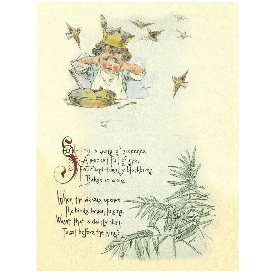 Nursery Rhymes Sing a Song of Sixpence-Paper Art-26&quotx34"