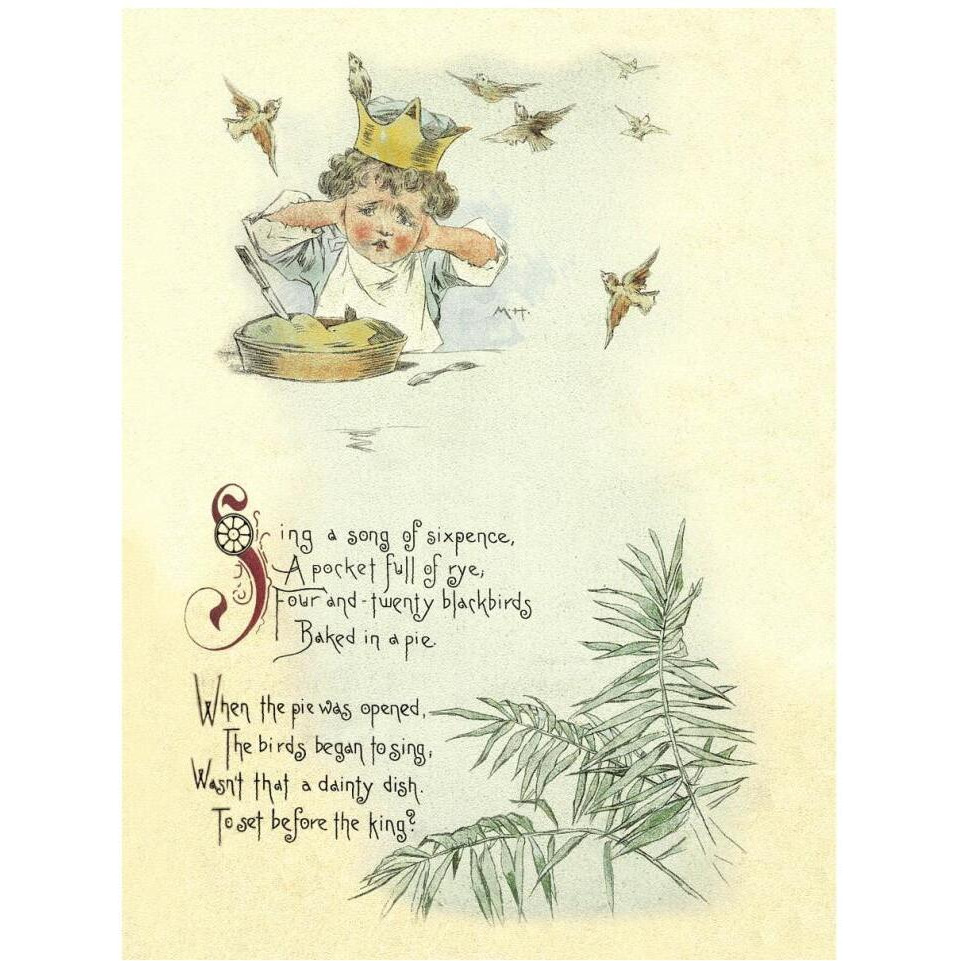 Nursery Rhymes Sing a Song of Sixpence-Paper Art-32&quotx42"