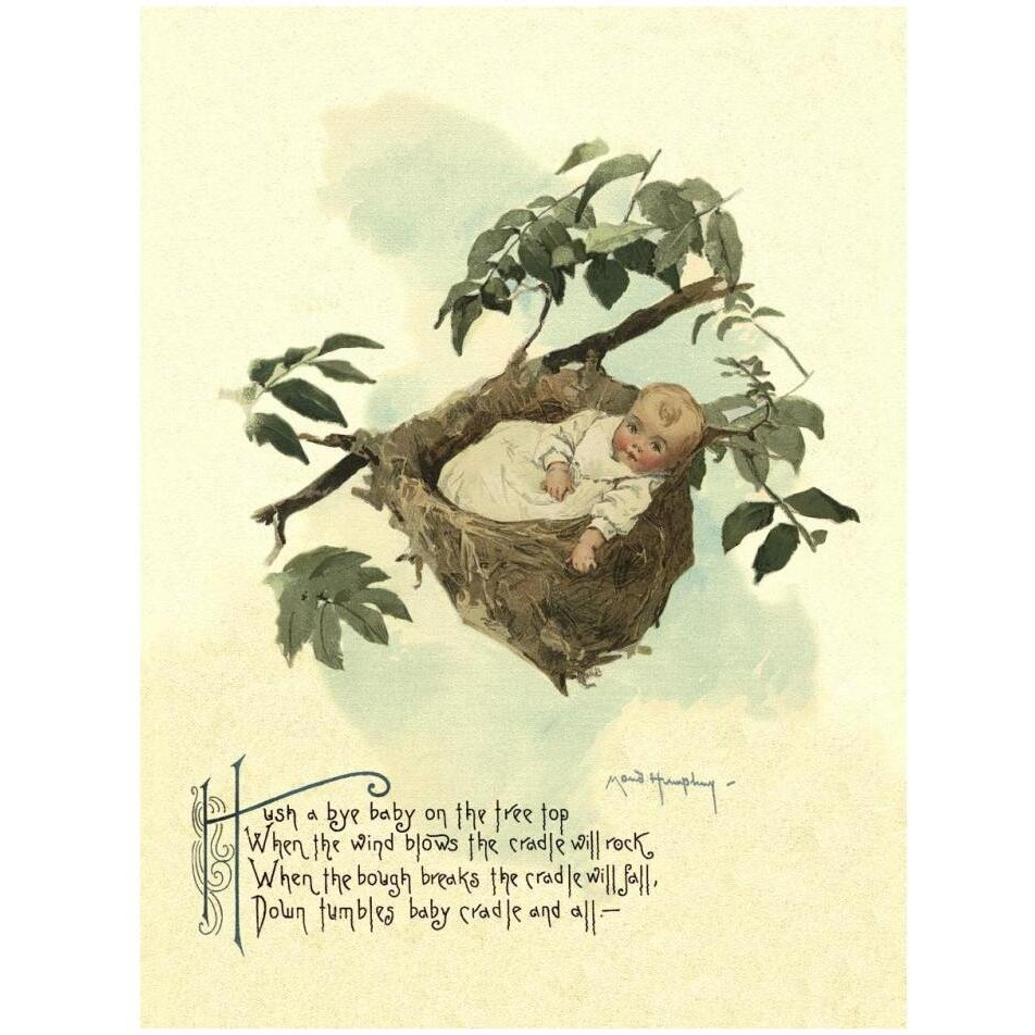 Nursery Rhymes Hush A Bye Baby-Paper Art-26&quotx34"