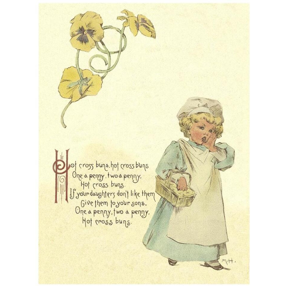 Nursery Rhymes Hot Cross Buns-Paper Art-26&quotx34"