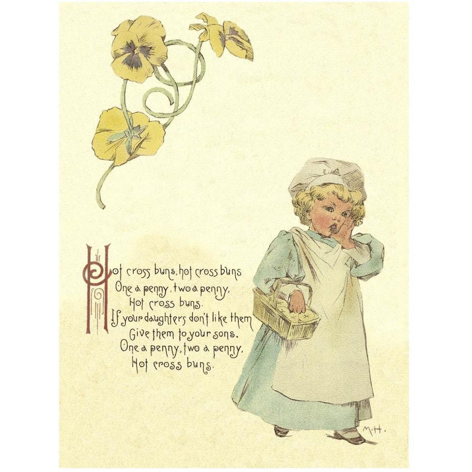 Nursery Rhymes Hot Cross Buns-Paper Art-38&quotx50"