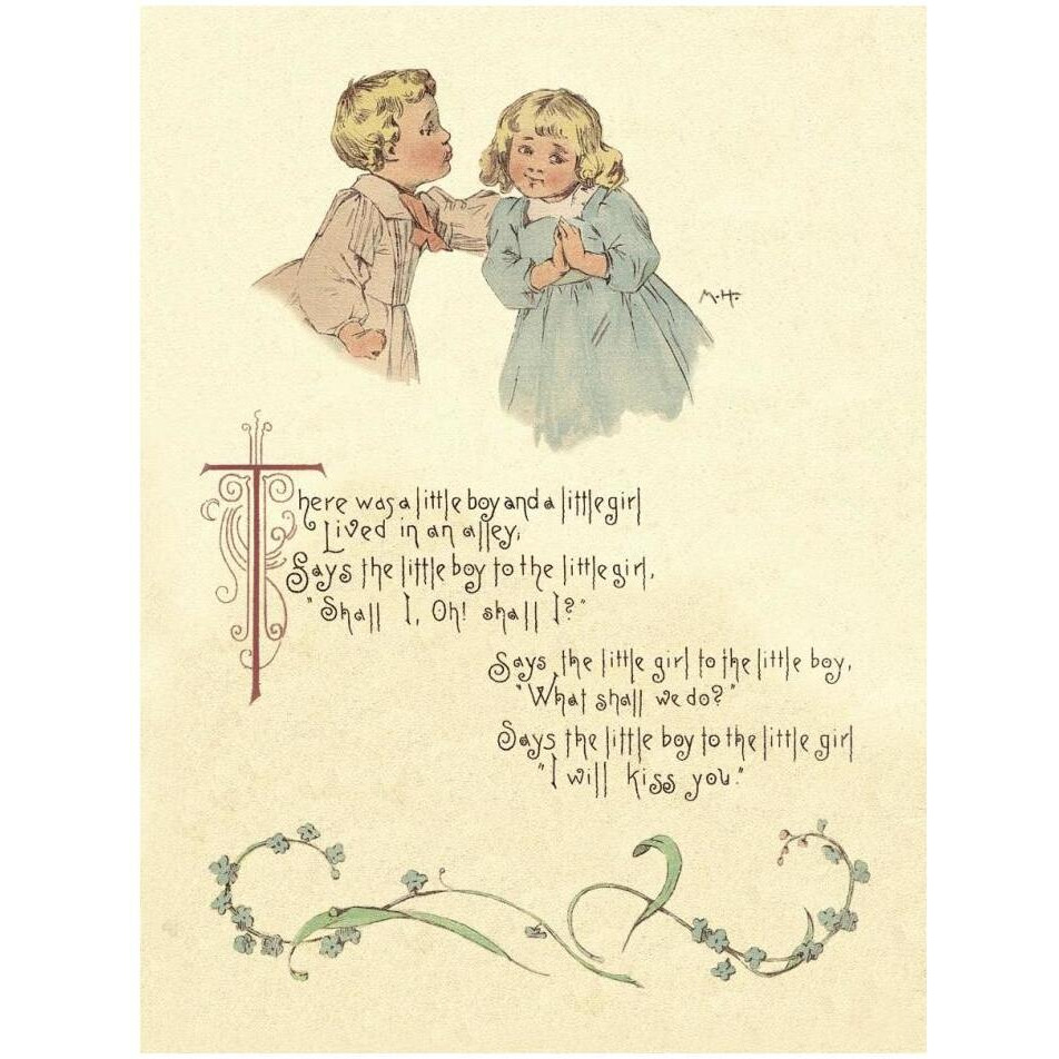 Nursery Rhymes There Was a Little Boy and a Little Girl-Paper Art-14&quotx18"