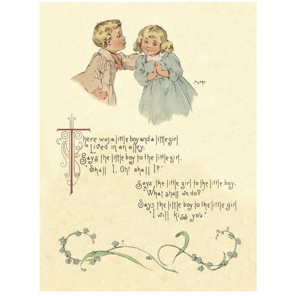 Nursery Rhymes There Was a Little Boy and a Little Girl-Paper Art-20&quotx26"
