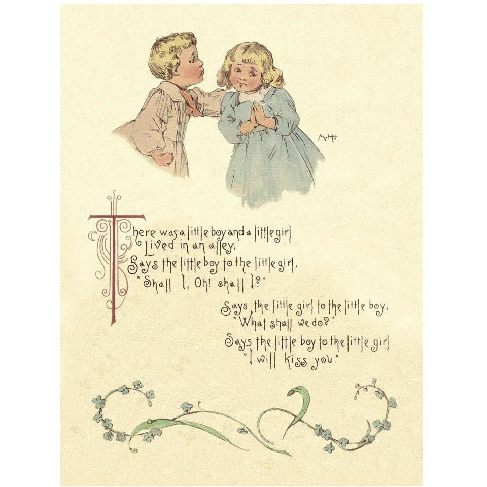 Nursery Rhymes There Was a Little Boy and a Little Girl-Paper Art-32&quotx42"