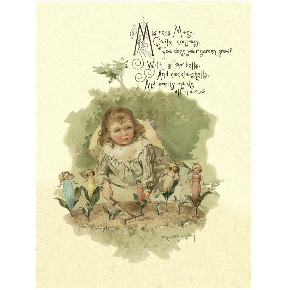 Nursery Rhymes Mistress Mary Quite Contrary-Paper Art-38&quotx50"