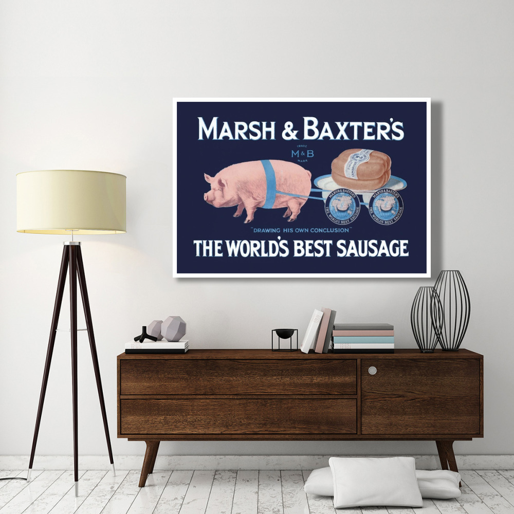 Pigs and Pork Marsh and Baxter's World's Best Sausage-Paper Art-62&quotx42"