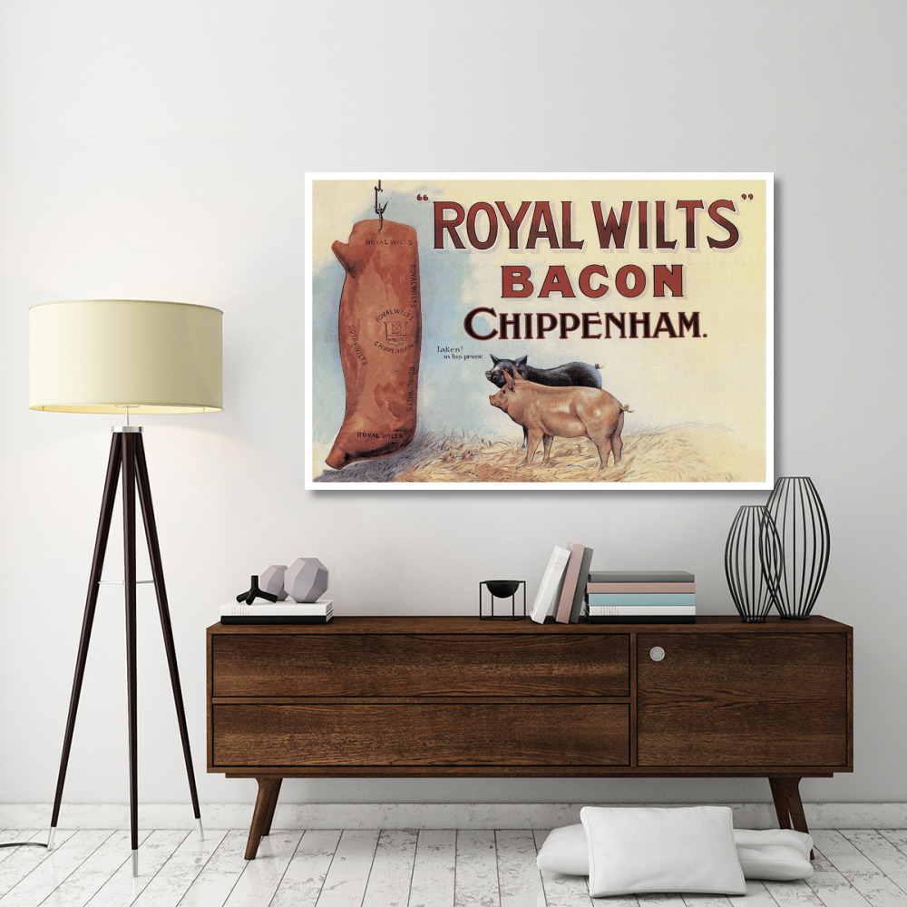 Pigs and Pork Royal Wilts Bacon-Paper Art-62&quotx42"