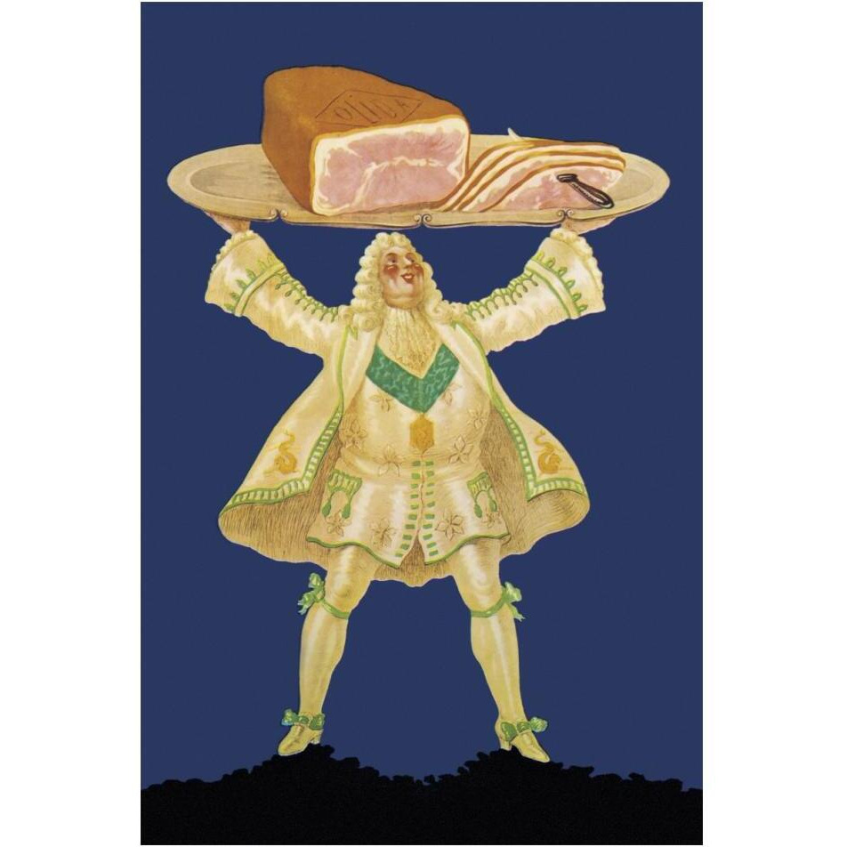 Pigs and Pork Ham Platter-Paper Art-14&quotx20"