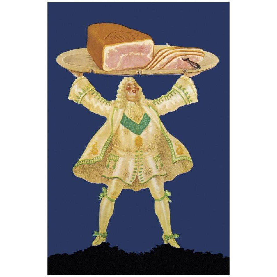 Pigs and Pork Ham Platter-Paper Art-22&quotx32"