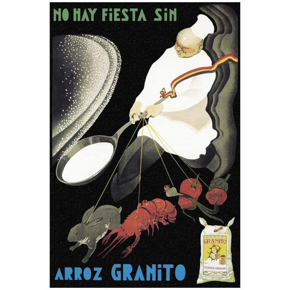 Cooks No Hay Fiesta Sin Arroz Granito-Paper Art-22&quotx32"