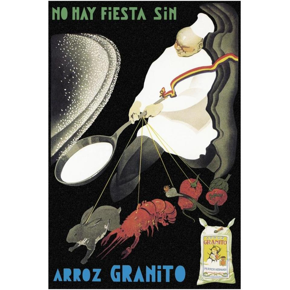 Cooks No Hay Fiesta Sin Arroz Granito-Paper Art-26&quotx38"