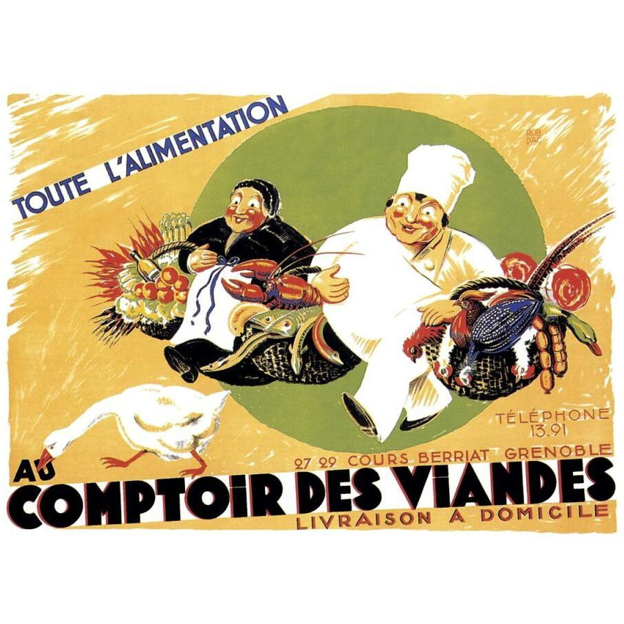Cooks Au Comptoir des Viandes-Paper Art-50&quotx38"