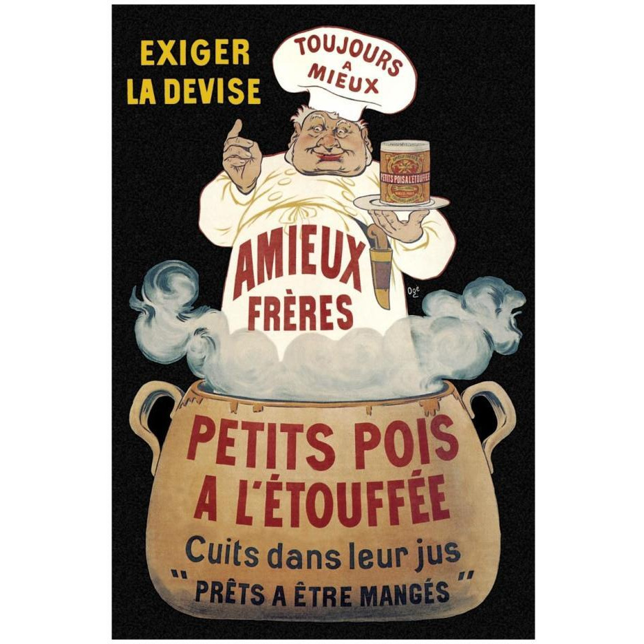 Cooks Amieux Freres - Petits Pois a lEtouffee-Paper Art-18&quotx26"
