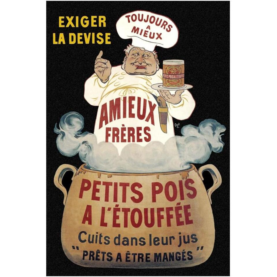 Cooks Amieux Freres - Petits Pois a lEtouffee-Paper Art-26&quotx38"