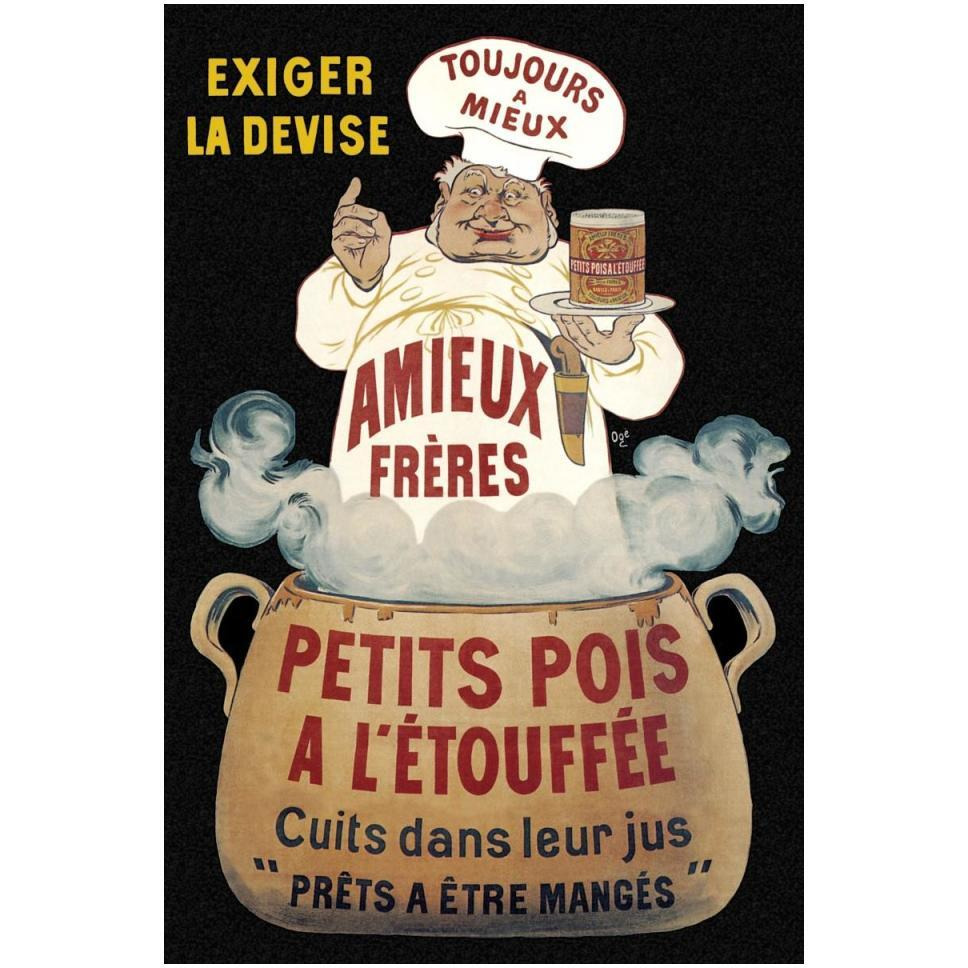 Cooks Amieux Freres - Petits Pois a lEtouffee-Paper Art-34&quotx50"