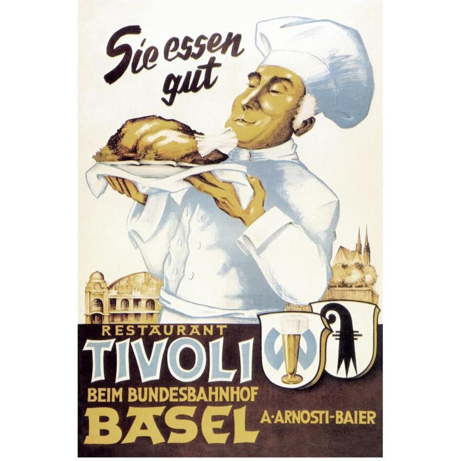 Cooks Restaurant Tivoli Basel-Paper Art-22&quotx32"