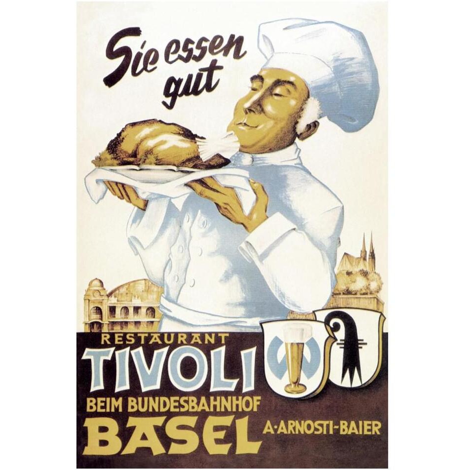 Cooks Restaurant Tivoli Basel-Paper Art-26&quotx38"