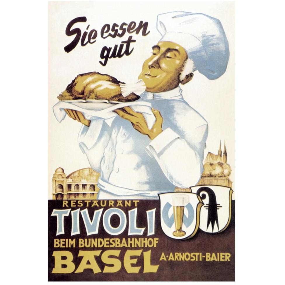 Cooks Restaurant Tivoli Basel-Paper Art-34&quotx50"
