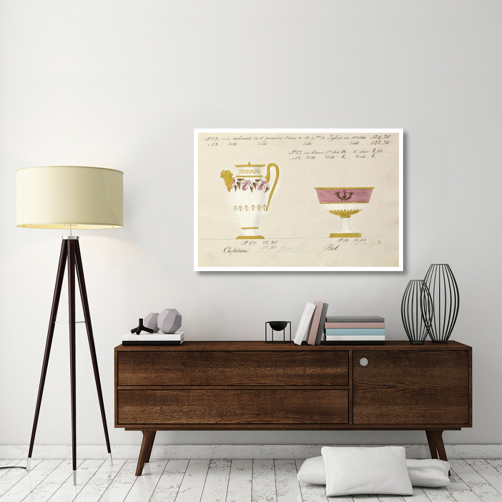 Cafetire et bol, ca. 1800-1820-Paper Art-50&quotx34"