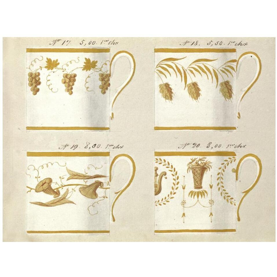 Quatre tasses du 1er choix, ca. 1800-1820-Paper Art-18&quotx14"