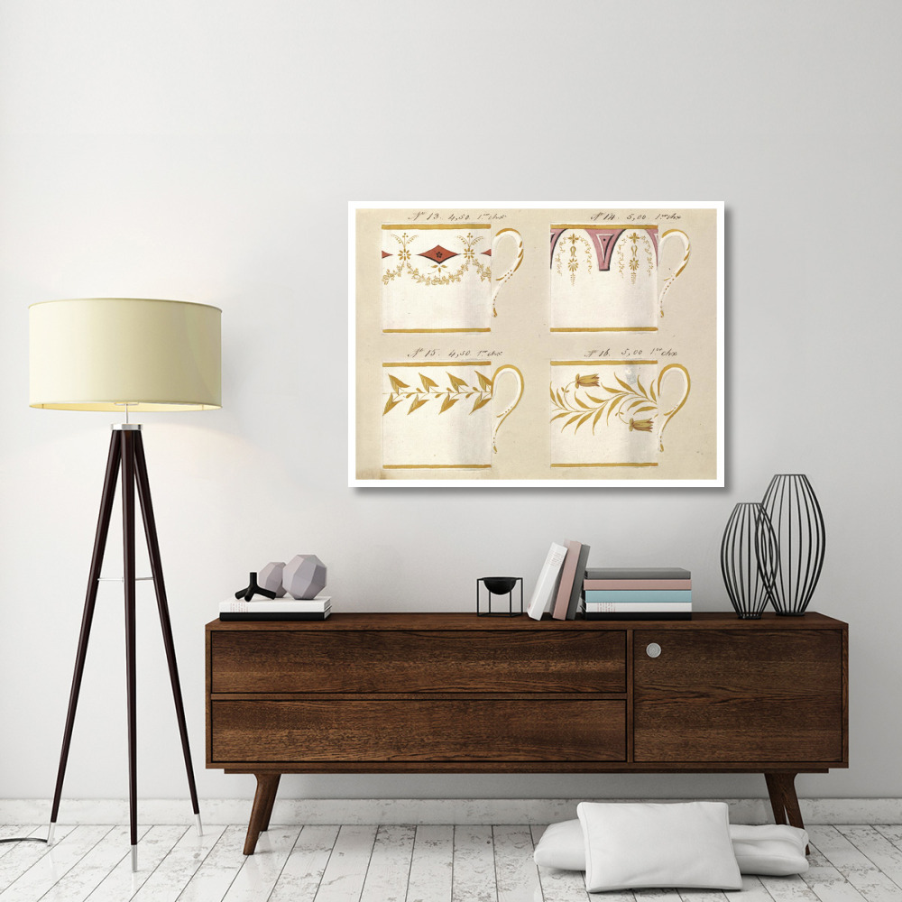 Quatre tasses du 1er choix, ca. 1800-1820-Paper Art-50&quotx38"