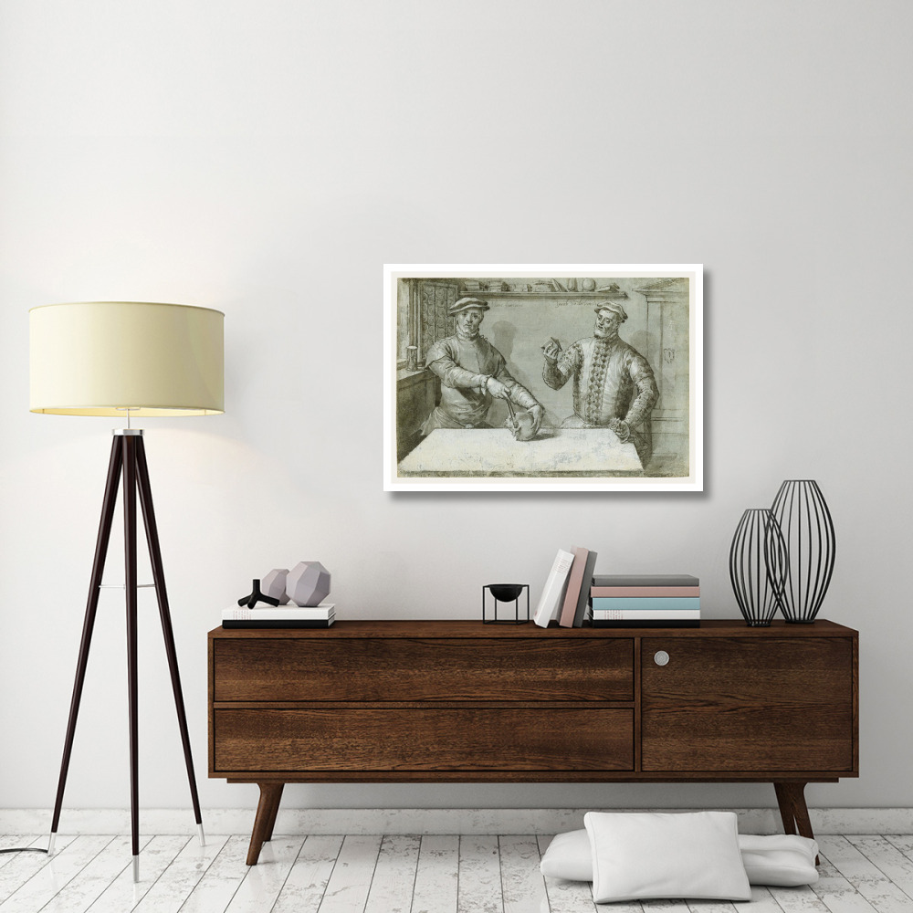 A Double Portrait of Hans Furraht and Jacob von der Burch-Paper Art-42&quotx30"
