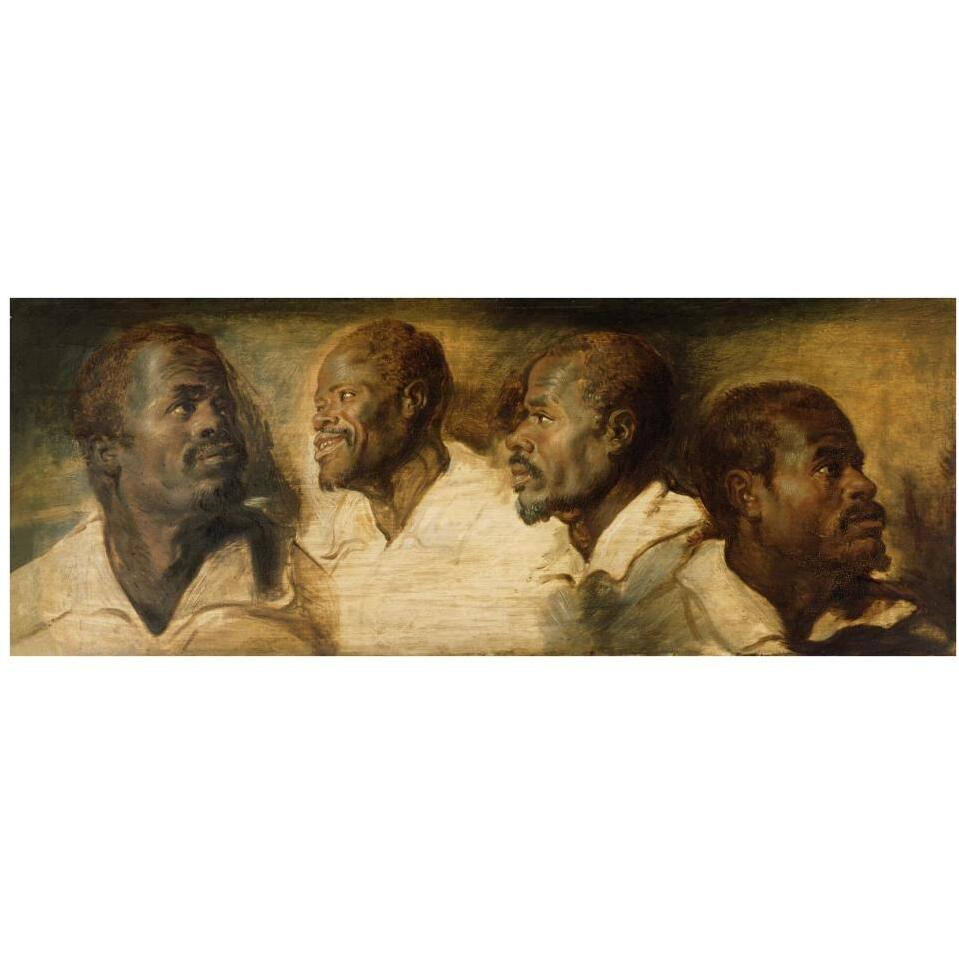 Four Studies of a Male Head-Paper Art-38&quotx16"
