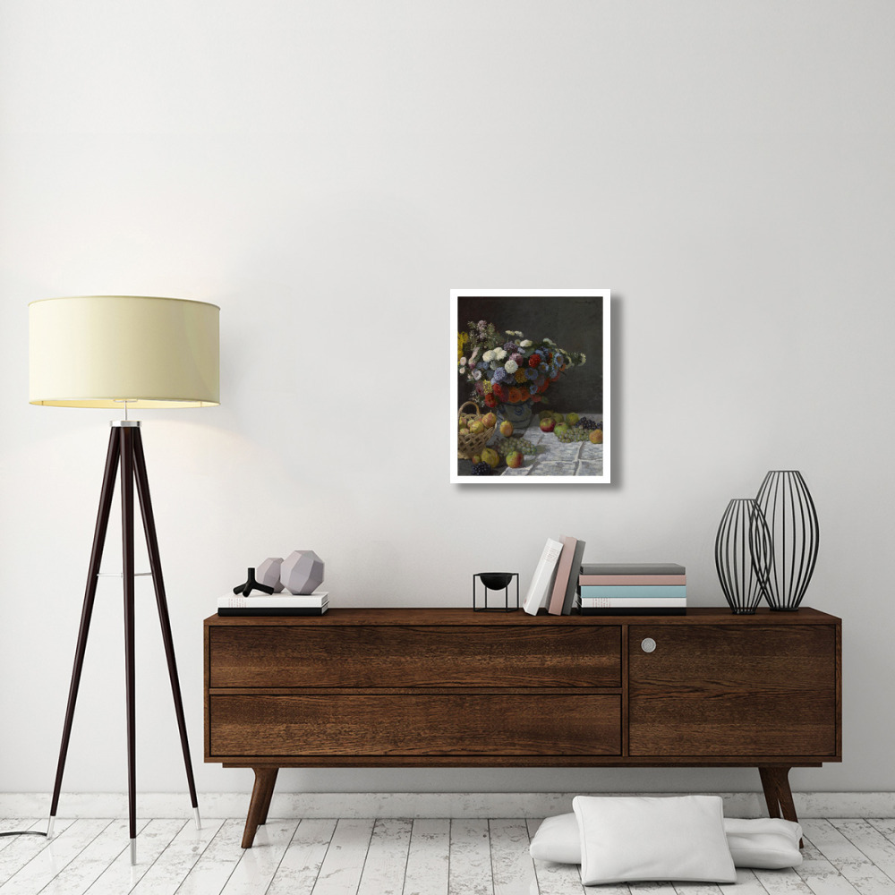 Still Life with Flowers and Fruit-Paper Art-22&quotx26"
